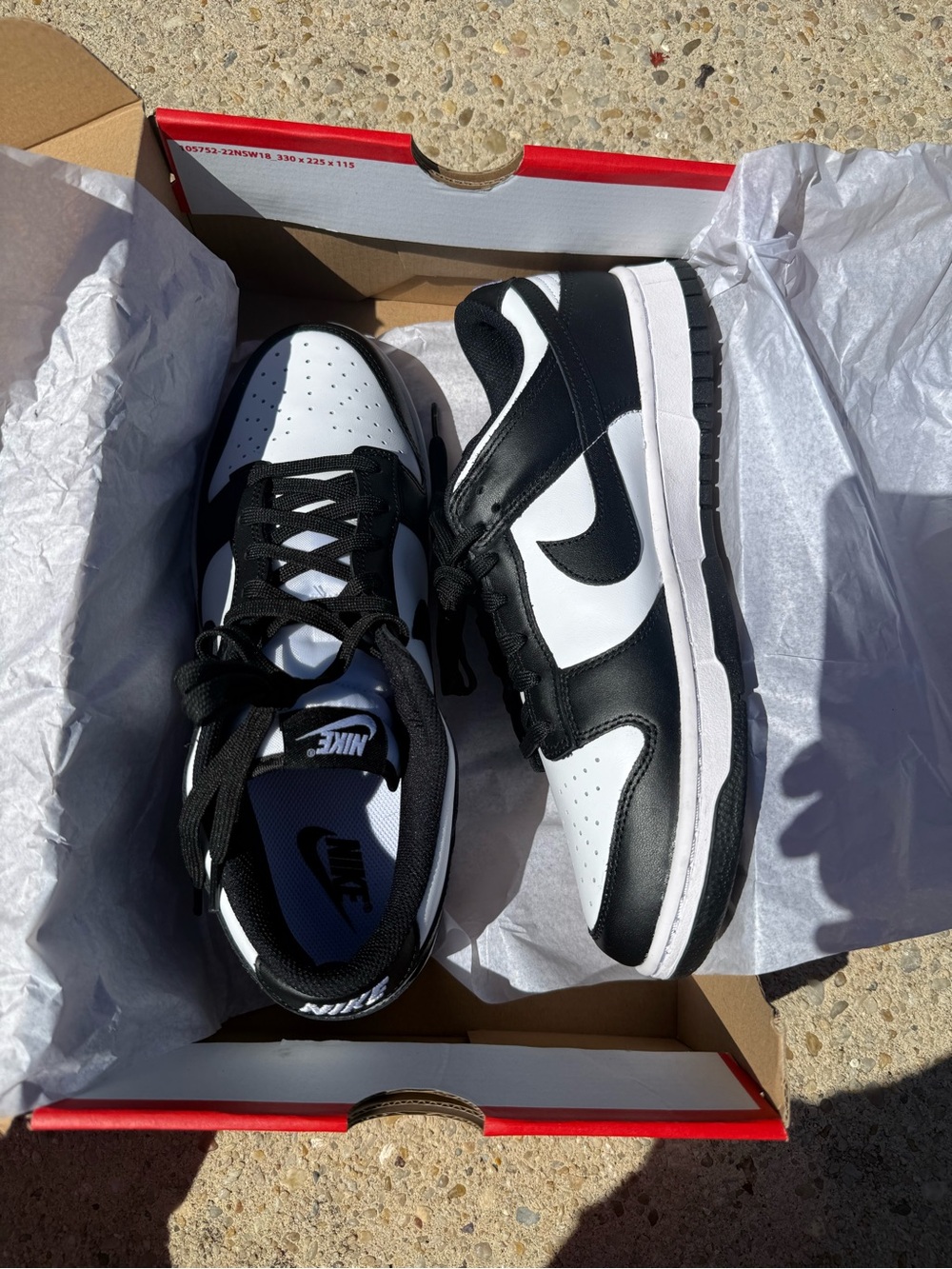 Nike Men’s Black and White Low-Top Dunk Style Sneakers